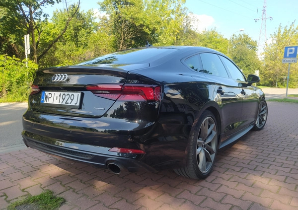 Audi A5 cena 163000 przebieg: 49000, rok produkcji 2019 z Piaseczno małe 631